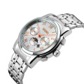 SKMEI 9121 Herren Quarz Armbanduhren Edelstahl Chronograph Uhren für Herren